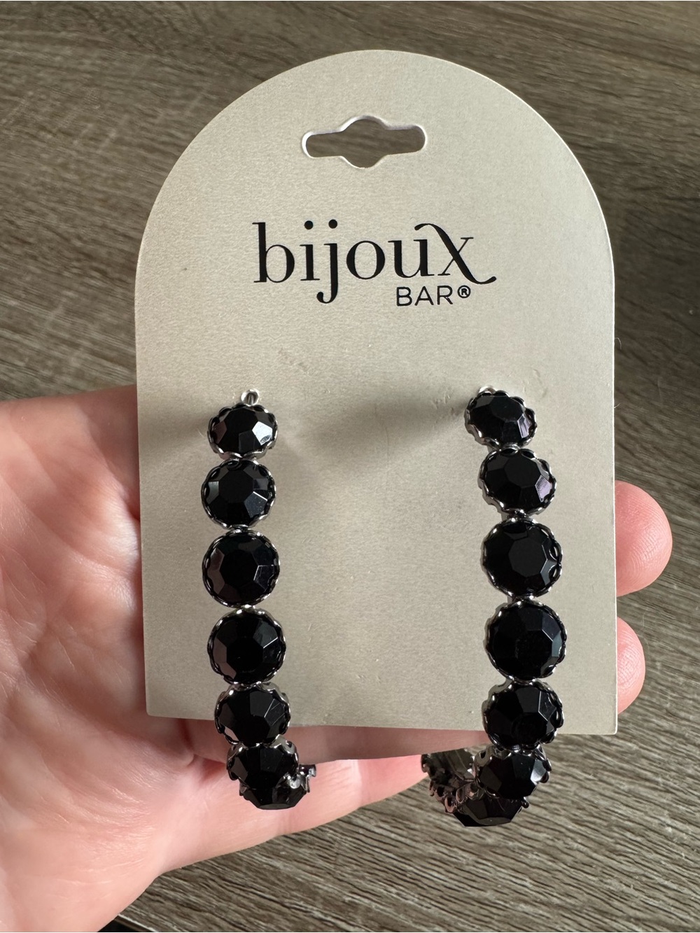 Bijoux Bar Black Hoop Earrings
